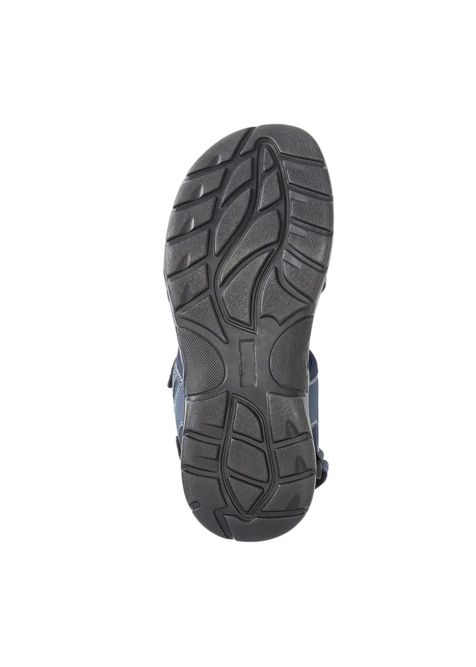 Cotton Traders Dark Blue Leather Strider Sandals
