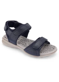 Cotton Traders Dark Blue Leather Adjustable Sandals