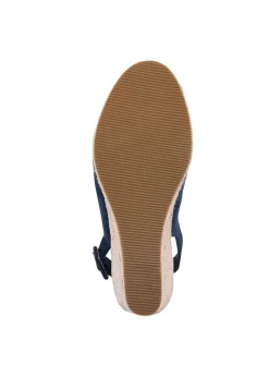 Cotton Traders Dark Blue Espadrille Wedge Sandals