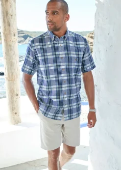 Cotton Traders Dark Sky Short Sleeve Summer Shirt