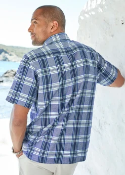 Cotton Traders Dark Sky Short Sleeve Summer Shirt