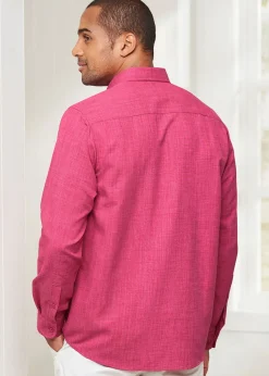 Cotton Traders Dusky Raspberry Long Sleeve Easy-Iron Shirt