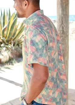 Cotton Traders Fawn Short Sleeve Easy-Iron Print Shirt