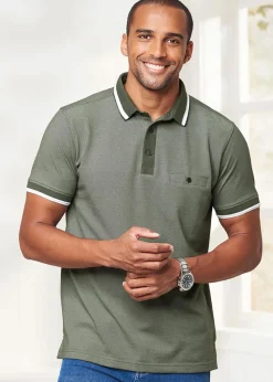 Cotton Traders Forest Green Luxury Birdseye Polo Shirt