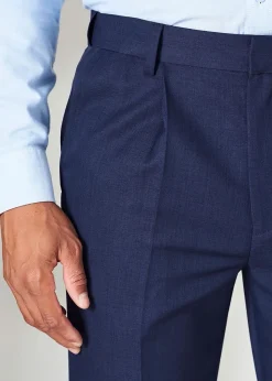 Cotton Traders French Navy Pleat Front Supreme Easy-Care Trousers