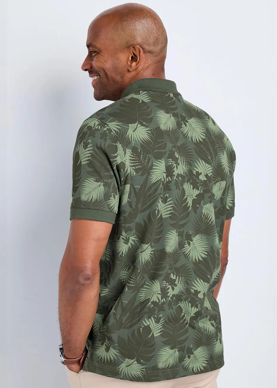 Cotton Traders Green Guinness Short Sleeve Printed Polo Shirt