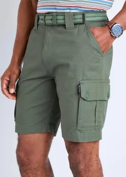 Cotton Traders Green Guinness Cargo Shorts