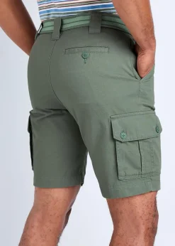 Cotton Traders Green Guinness Cargo Shorts