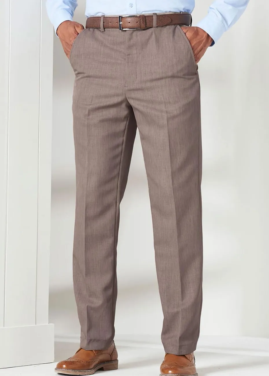 Cotton Traders Latte Flat Front Supreme Easy-Care Trousers