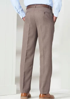 Cotton Traders Latte Flat Front Supreme Easy-Care Trousers