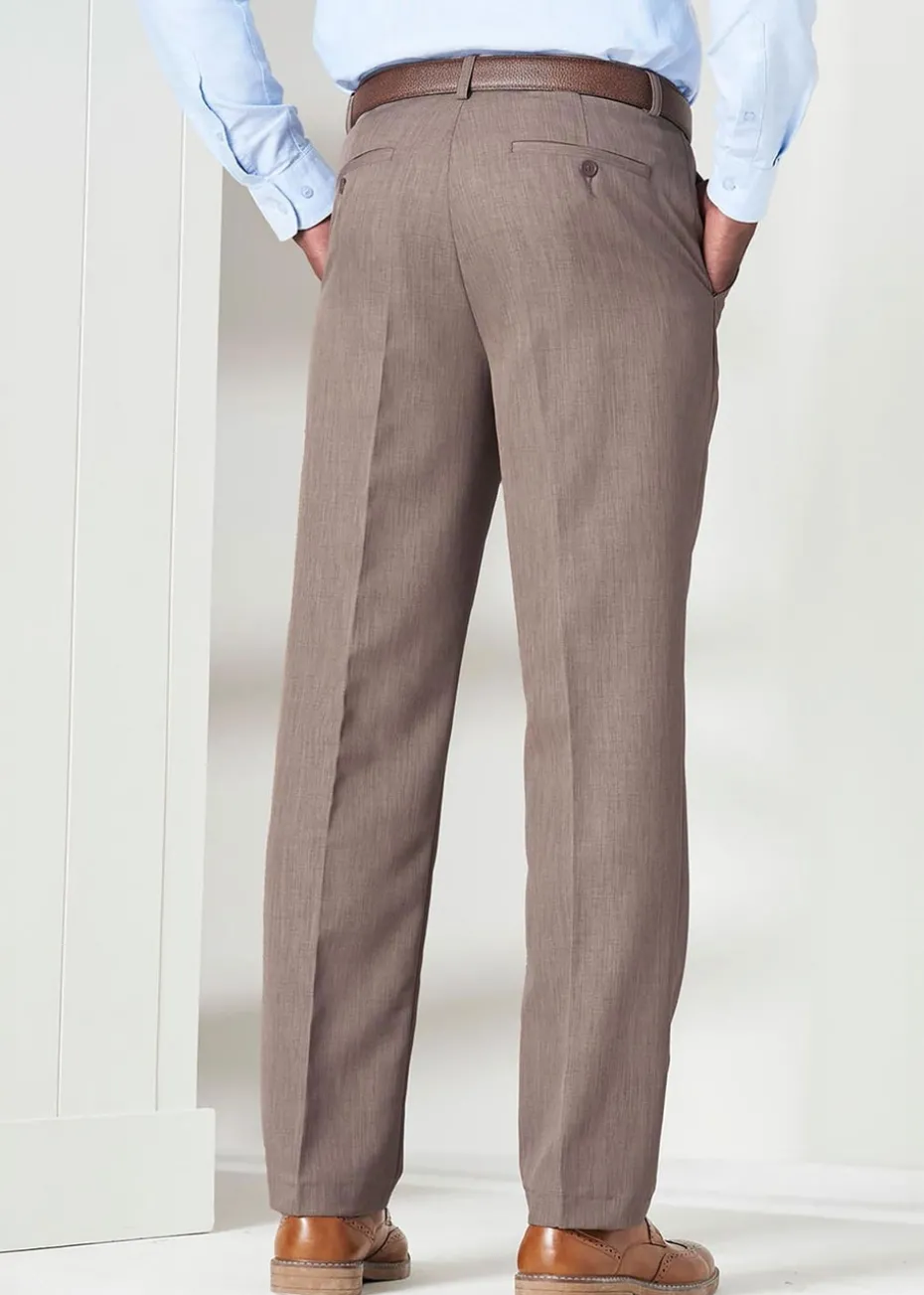 Cotton Traders Latte Flat Front Supreme Easy-Care Trousers