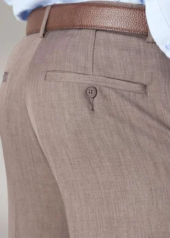 Cotton Traders Latte Flat Front Supreme Easy-Care Trousers