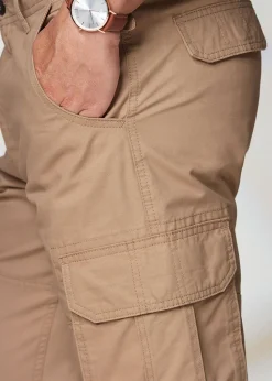 Cotton Traders Light Camel Cotton Cargo Trousers