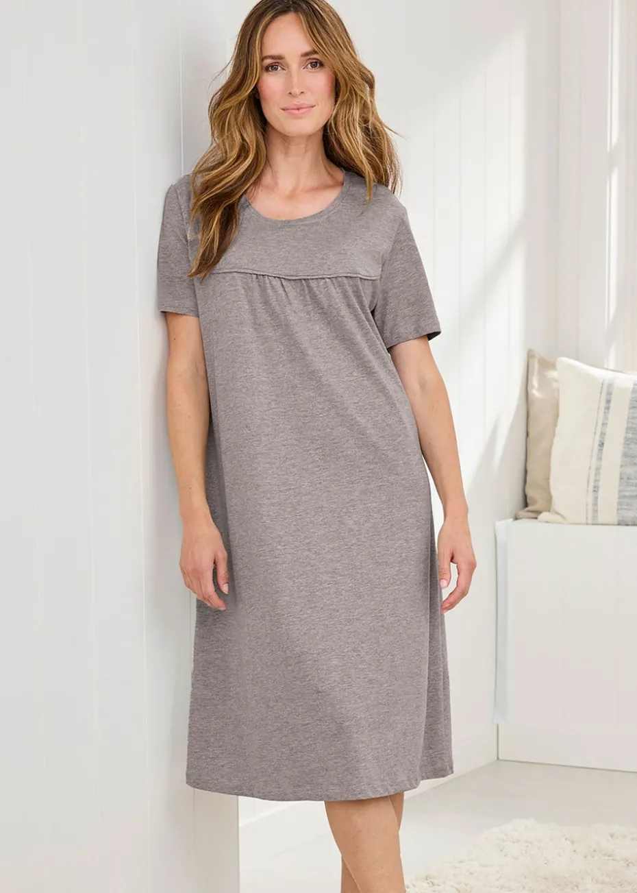 Cotton Traders Lilac 2 Pack Gathered Front Nightdresses