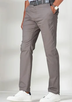 Cotton Traders Linen Flat Front Stretch Chino Trousers