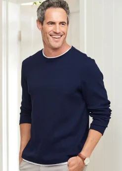 Cotton Traders Midnight Mock T-Shirt Waffle Top