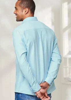 Cotton Traders Mint Long Sleeve Oxford Shirt