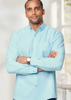 Cotton Traders Mint Long Sleeve Oxford Shirt