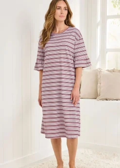 Cotton Traders Multi 2 Pack Ruffle Sleeve Nightdresses