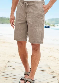 Cotton Traders Mushroom Stretch Seersucker Shorts