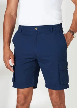 Cotton Traders Navy Cargo Comfort Shorts