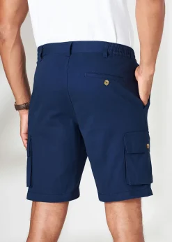 Cotton Traders Navy Cargo Comfort Shorts