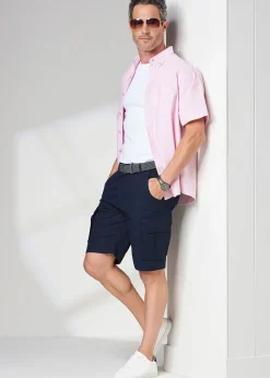 Cotton Traders Navy Cotton Cargo Shorts