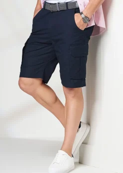 Cotton Traders Navy Cotton Cargo Shorts