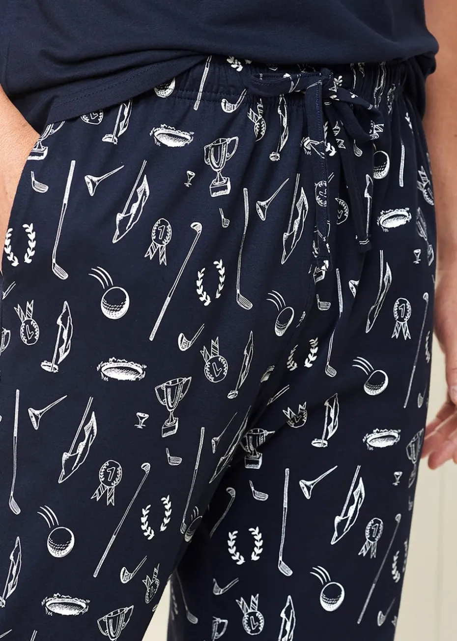 Cotton Traders Navy Jersey PJ Set