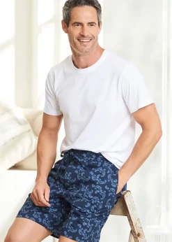 Cotton Traders Navy Woven Shorts