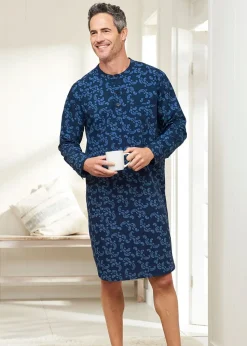 Cotton Traders Navy Woven Nightshirt