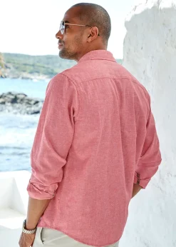 Cotton Traders Peach Long Sleeve Cotton-Rich Shirt