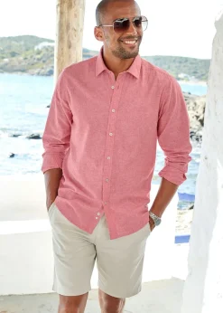 Cotton Traders Peach Long Sleeve Cotton-Rich Shirt