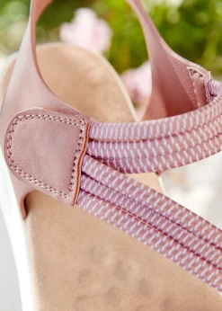 Cotton Traders Pink Elasticated Adjustable Sandals