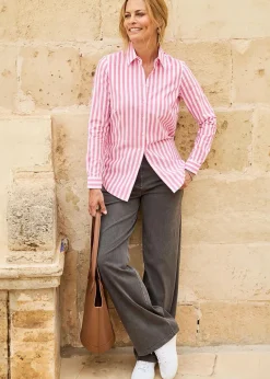 Cotton Traders Red Stripe Oxford Shirt