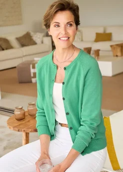 Cotton Traders Shamrock Cotton Crew Neck Cardigan