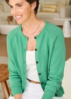 Cotton Traders Shamrock Cotton Crew Neck Cardigan