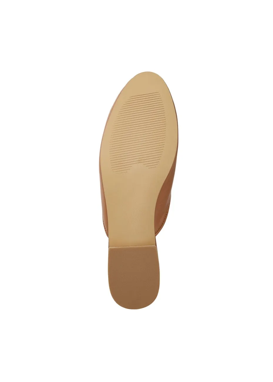 Cotton Traders Tan Grace Leather Mules