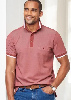 Cotton Traders Terracotta Luxury Birdseye Polo Shirt