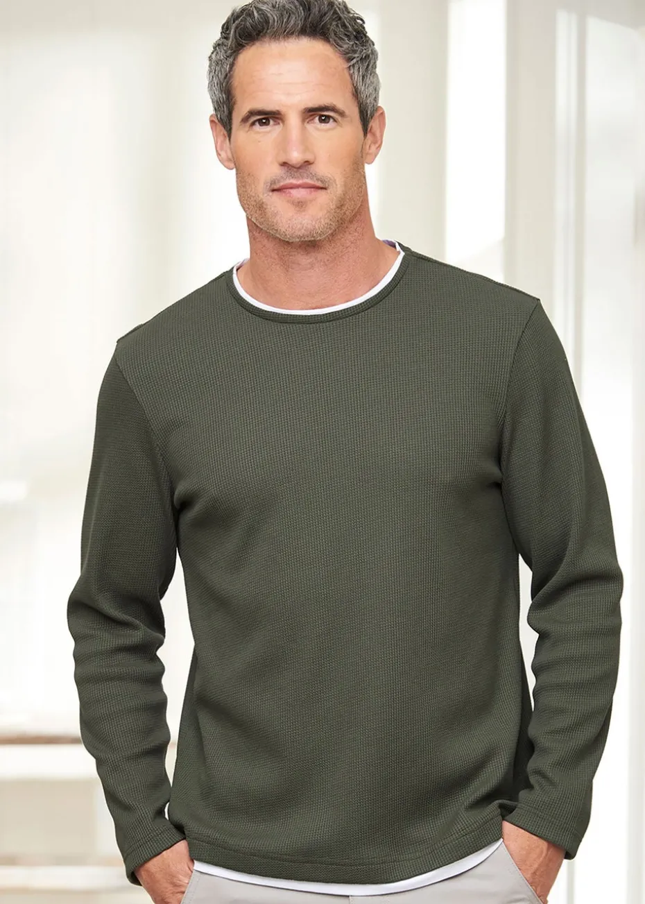 Cotton Traders Thyme Mock T-Shirt Waffle Top