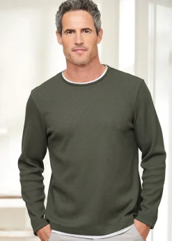 Cotton Traders Thyme Mock T-Shirt Waffle Top