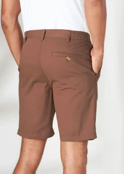 Cotton Traders Warm Copper Pleat Front Comfort Shorts