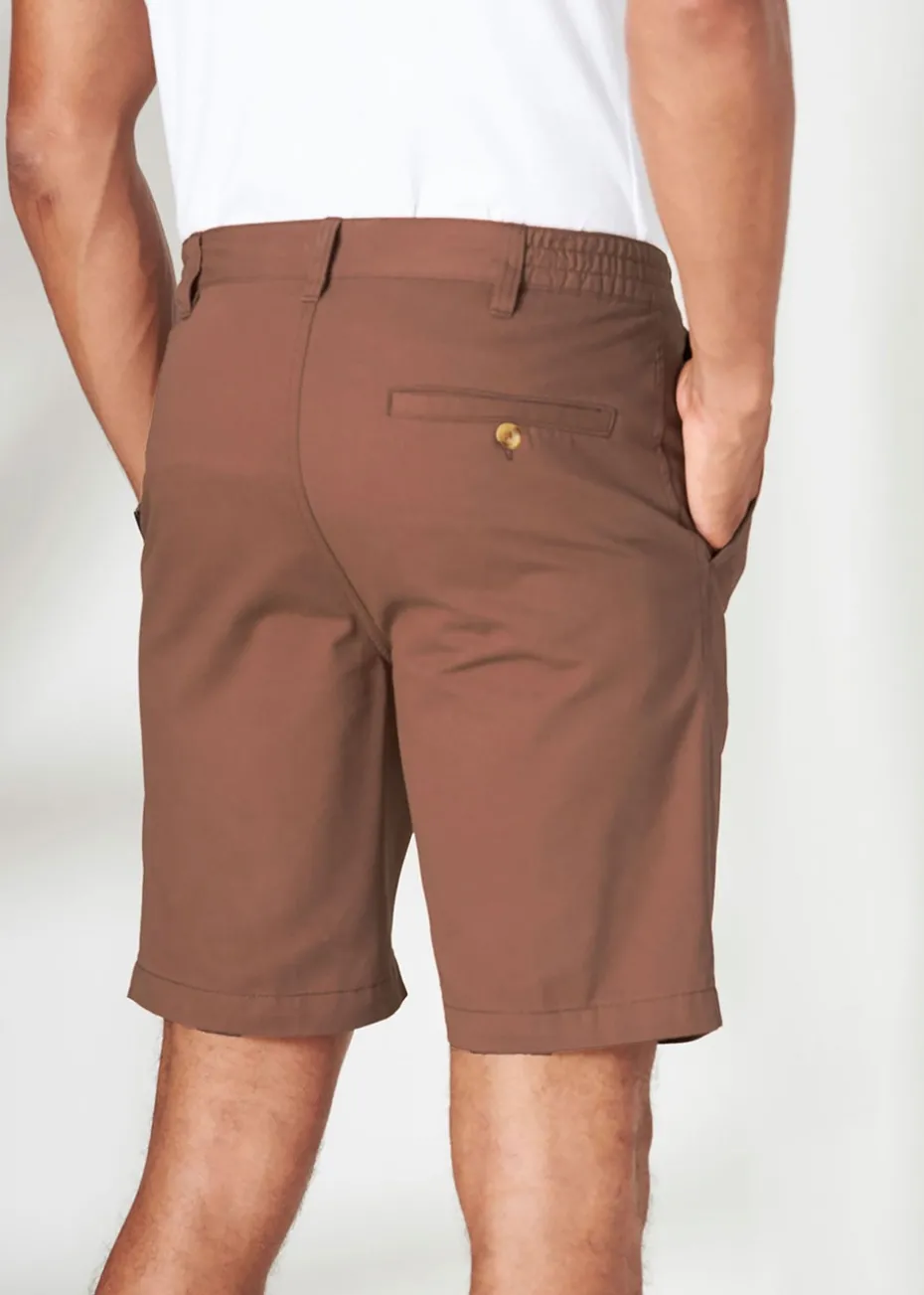 Cotton Traders Warm Copper Pleat Front Comfort Shorts