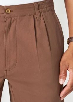 Cotton Traders Warm Copper Pleat Front Comfort Shorts