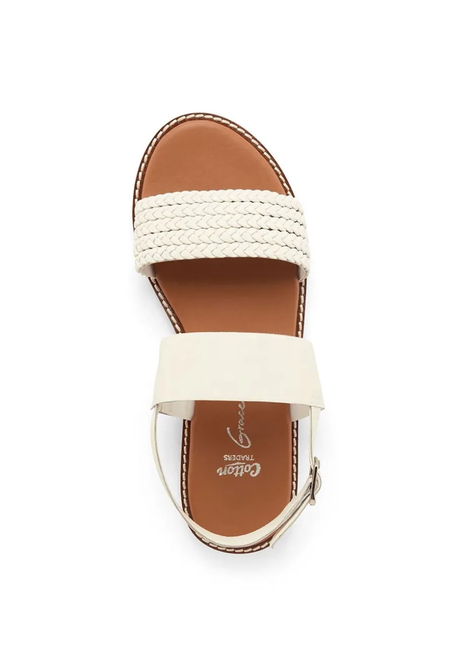 Cotton Traders Warm Cream Grace Leather Sandals