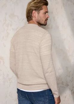 Cotton Traders Washed Stone Super-Soft Crew Neck Textured Jumper