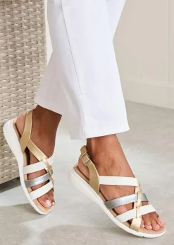 Cotton Traders White Contrast Sandals