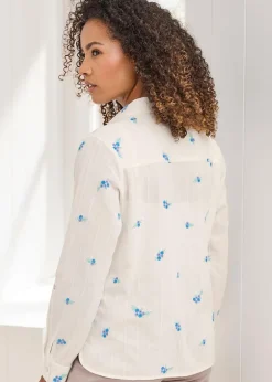 Cotton Traders White Embroidered Shirt