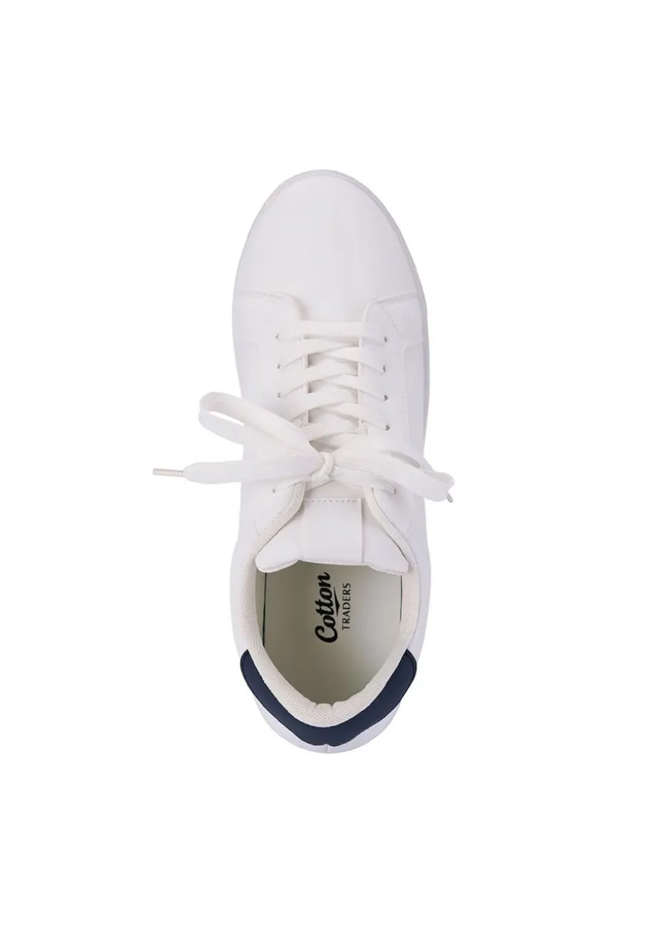 Cotton Traders White Lace Up Trainers