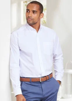 Cotton Traders White Long Sleeve Oxford Shirt